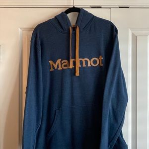 Marmot Blue and Tan Hoodie